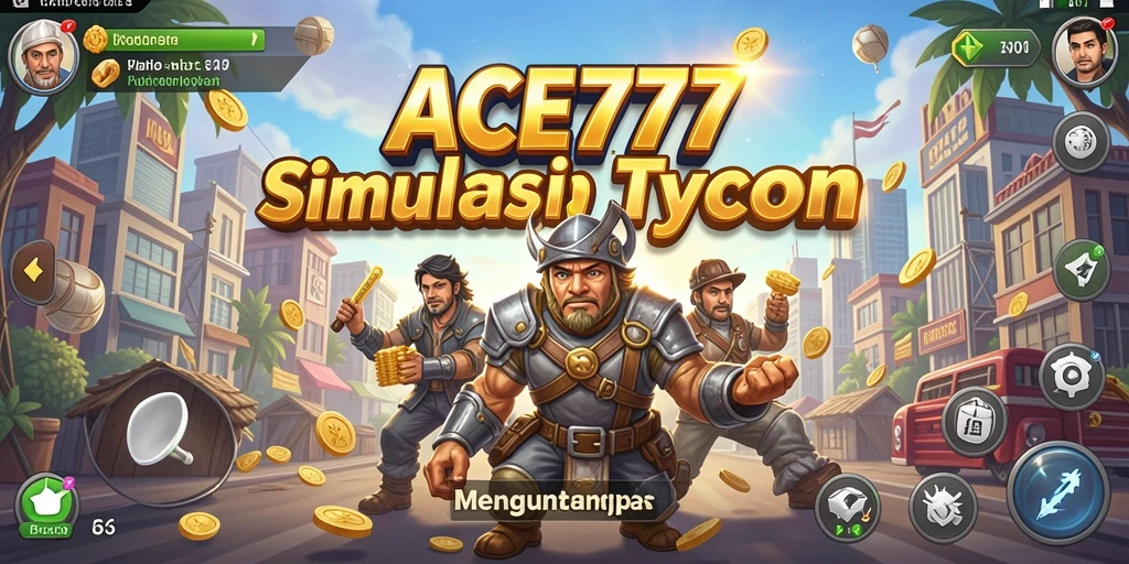 Tangkapan layar utama ACE777 menampilkan keseruan dalam mengelola bisnis Tycoon.