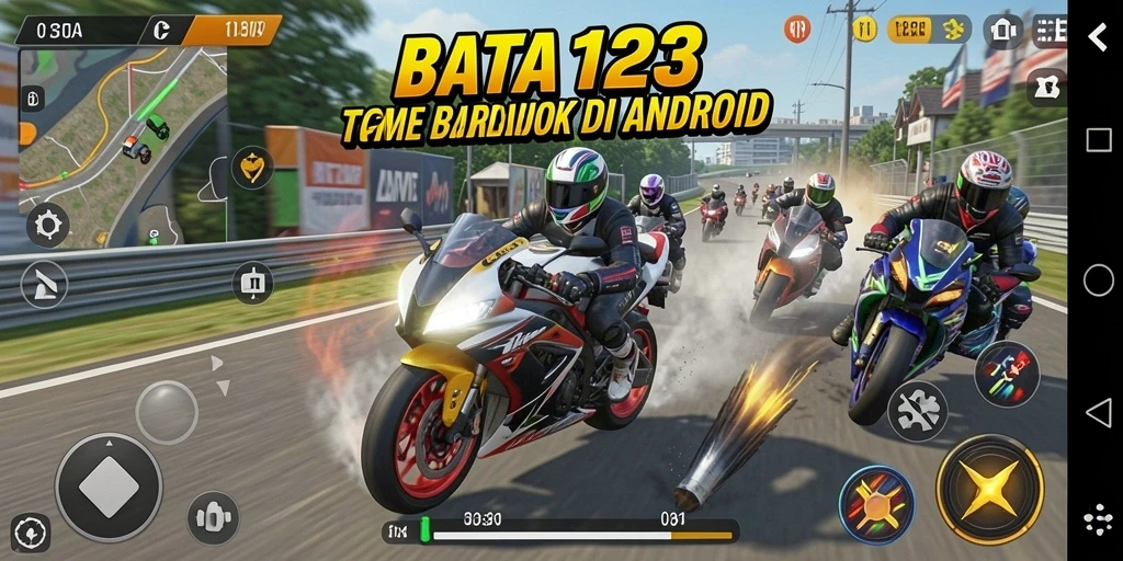 Gameplay mendebarkan di BATA123 dengan motor dan trek menantang.