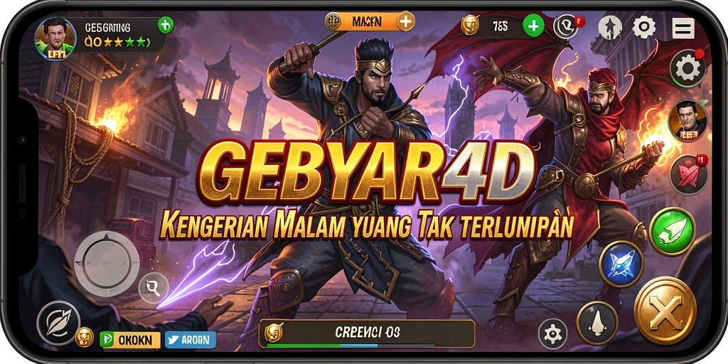 Screenshot gameplay GEBYAR4D dengan suasana menakutkan.