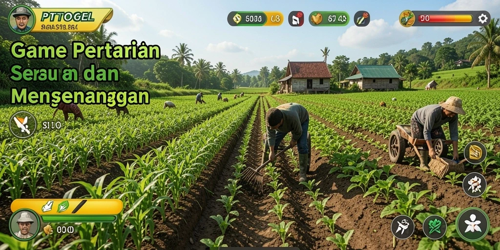 Gameplay seru PTTOGEL dengan lahan pertanian yang indah.